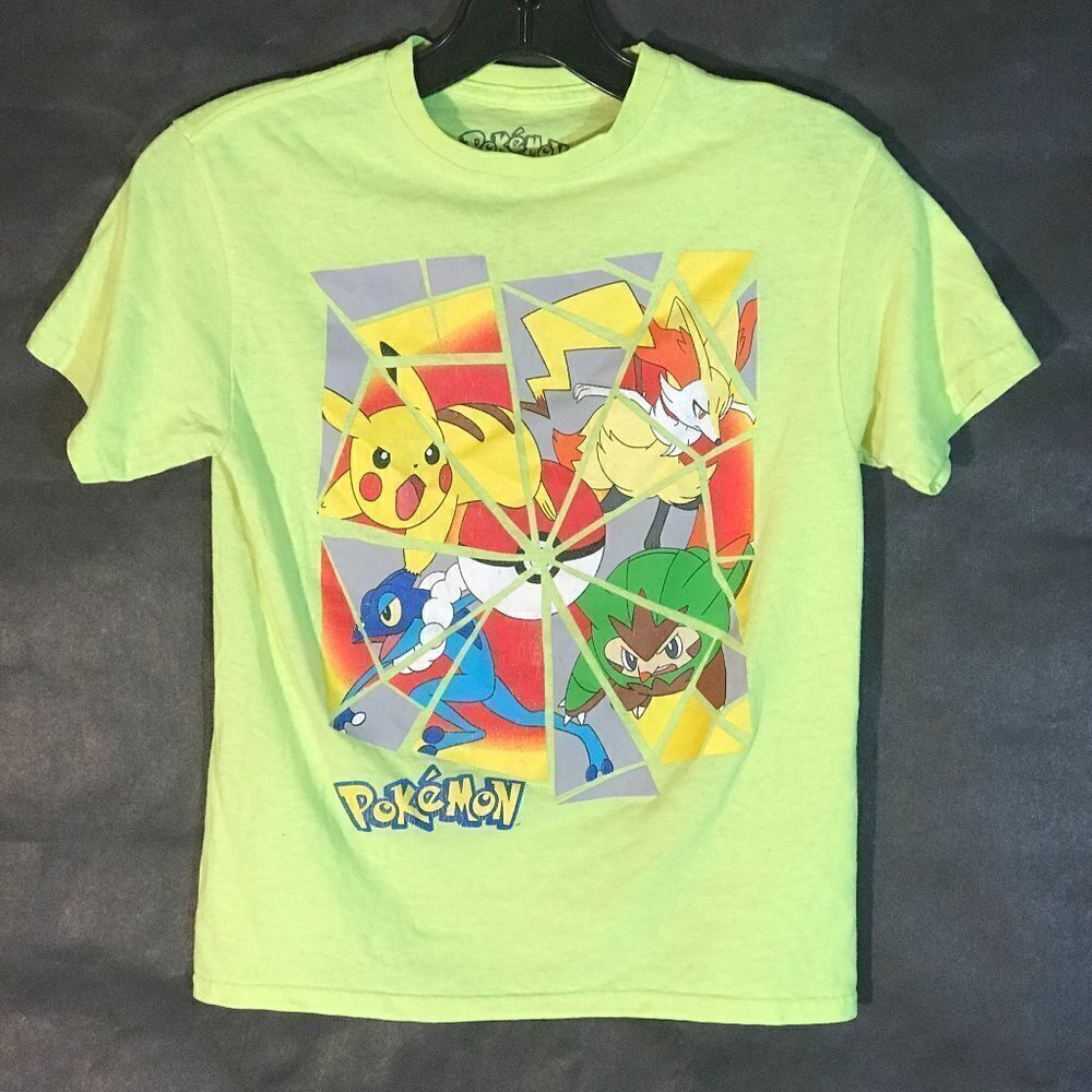 Pokemon Nintendo Yellow Short Sleeve Boys Youth Tee T Shirt